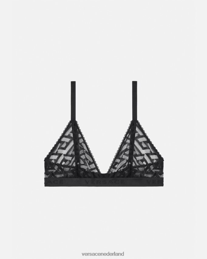 Versace la greca tule bralette vrouwen zwart ondergoed en strandkleding J2T4F41073