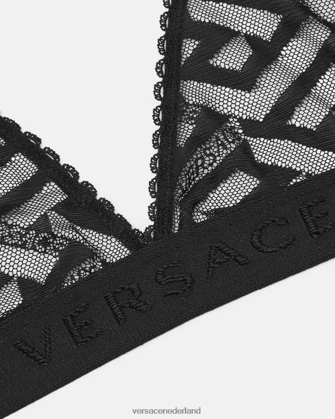 Versace la greca tule bralette vrouwen zwart ondergoed en strandkleding J2T4F41073