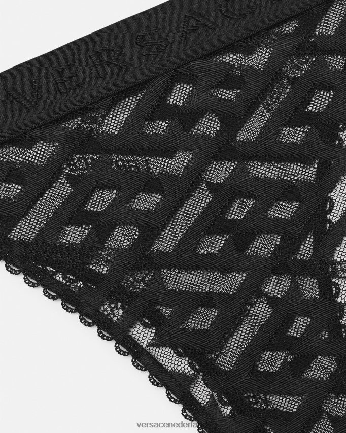 Versace la greca tule string vrouwen zwart ondergoed en strandkleding J2T4F41074