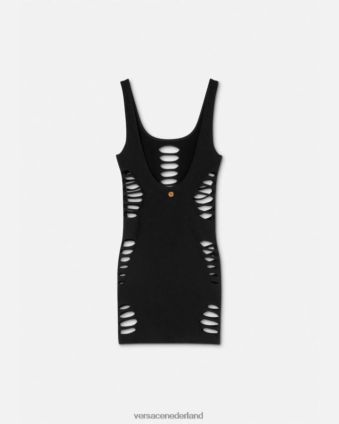 Versace gesneden mini-jurk cover-up vrouwen zwart ondergoed en strandkleding J2T4F41216