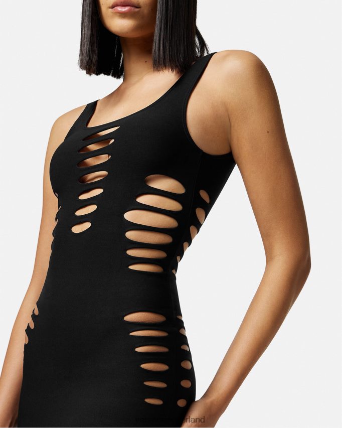 Versace gesneden mini-jurk cover-up vrouwen zwart ondergoed en strandkleding J2T4F41216