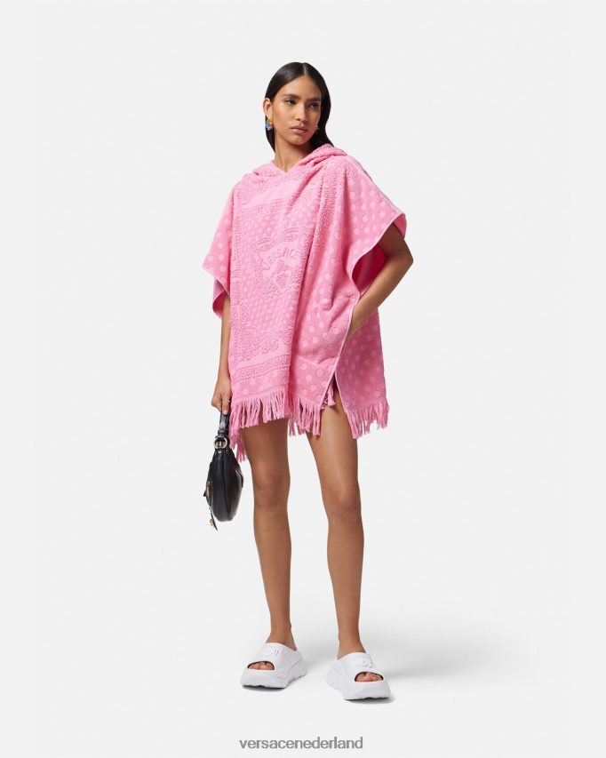 Versace Heritage vlinders handdoek cover-up vrouwen roze ondergoed en strandkleding J2T4F41191