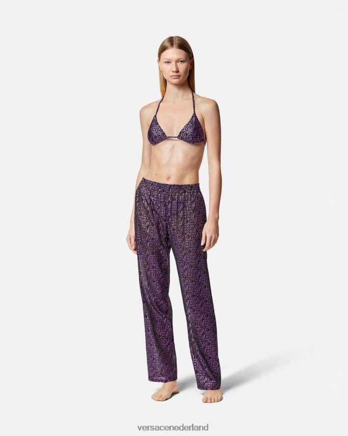 Versace all-over pareo broek vrouwen fuchsia & print ondergoed en strandkleding J2T4F41214