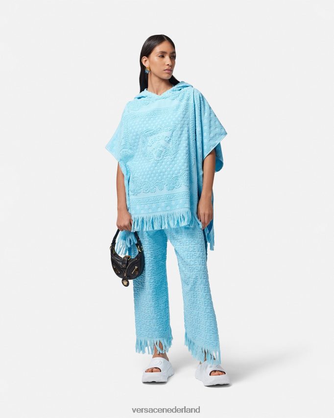 Versace allover handdoek pareo broek vrouwen lichtblauw ondergoed en strandkleding J2T4F41188