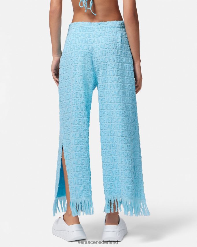 Versace allover handdoek pareo broek vrouwen lichtblauw ondergoed en strandkleding J2T4F41188