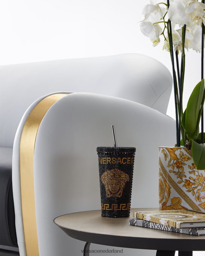 Versace Kristallen Medusa reisbeker vrouwen geel ondergoed en strandkleding J2T4F41206