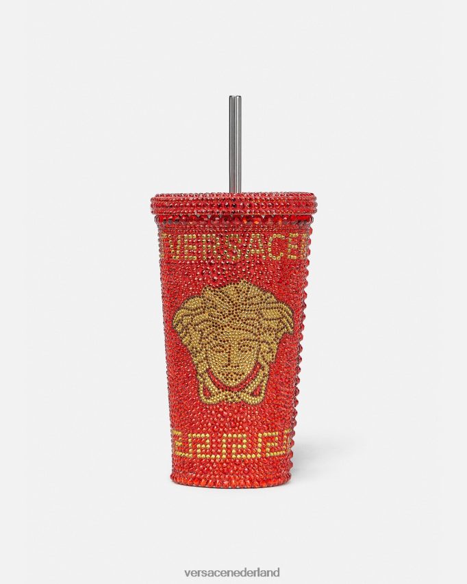 Versace Kristallen Medusa reisbeker vrouwen rood ondergoed en strandkleding J2T4F41207