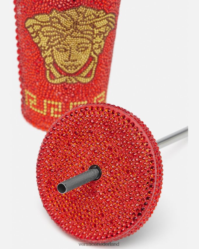 Versace Kristallen Medusa reisbeker vrouwen rood ondergoed en strandkleding J2T4F41207