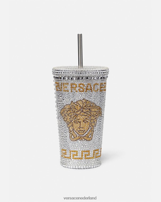 Versace Kristallen Medusa reisbeker vrouwen wit ondergoed en strandkleding J2T4F41205