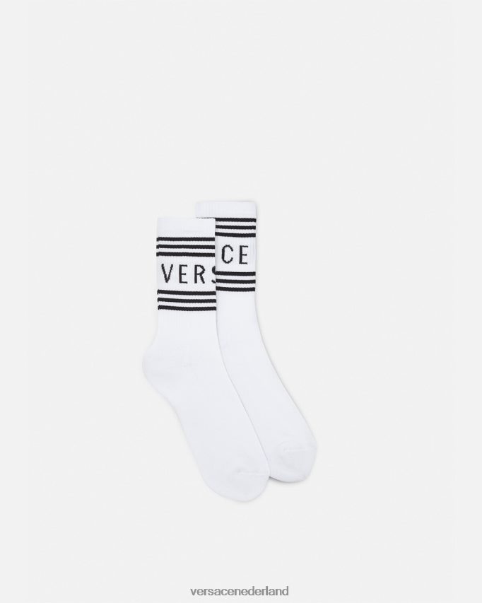 Versace vintage logo-sokken vrouwen wit ondergoed en strandkleding J2T4F41100