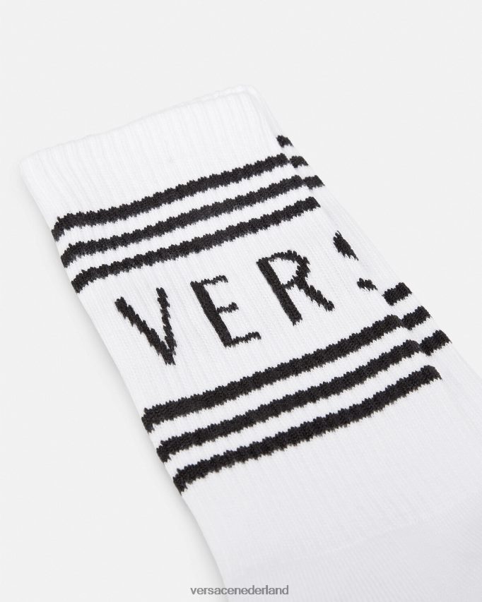 Versace vintage logo-sokken vrouwen wit ondergoed en strandkleding J2T4F41100