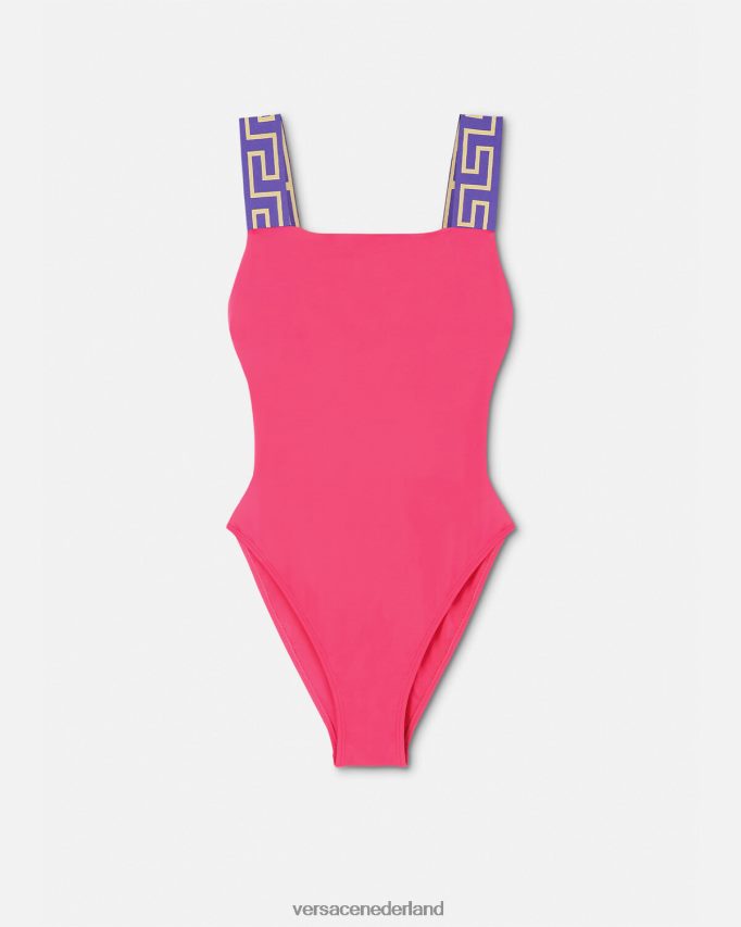 Versace Greca badpak uit één stuk met rand vrouwen één kleur ondergoed en strandkleding J2T4F41180