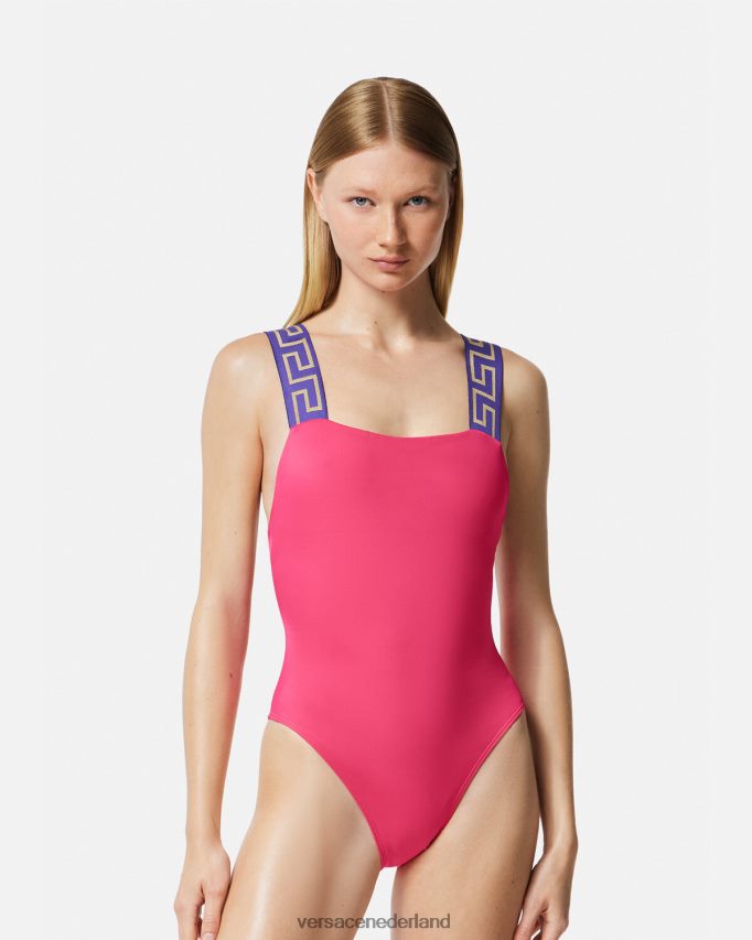 Versace Greca badpak uit één stuk met rand vrouwen één kleur ondergoed en strandkleding J2T4F41180