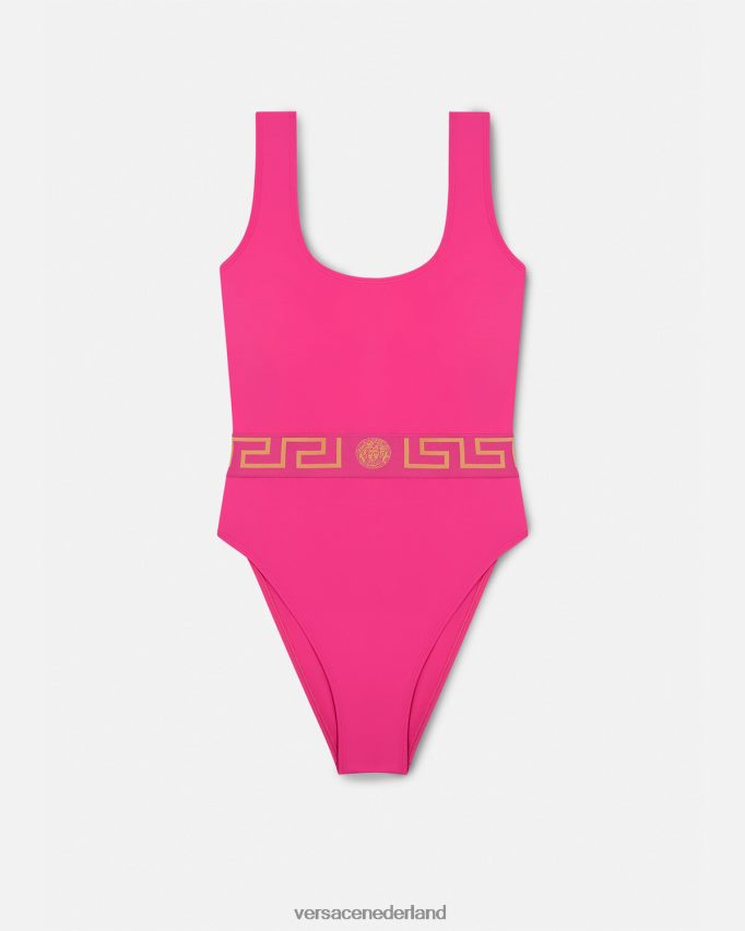 Versace Greca badpak uit één stuk vrouwen roze ondergoed en strandkleding J2T4F41178