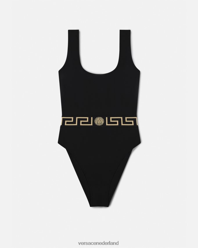 Versace Greca badpak uit één stuk vrouwen zwart ondergoed en strandkleding J2T4F41158