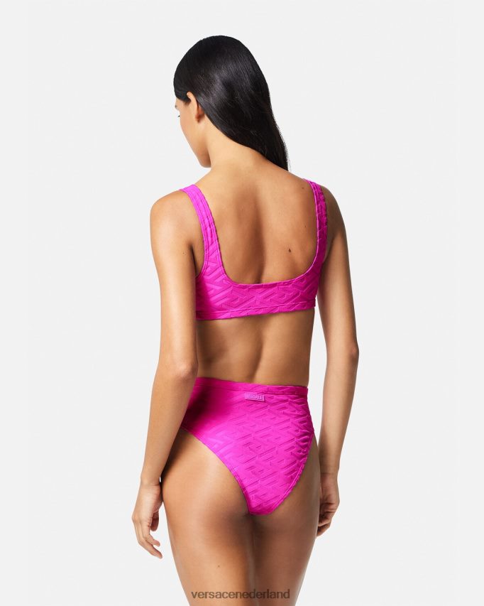 Versace La Greca handdoek bikinitop vrouwen fuchsia ondergoed en strandkleding J2T4F41182