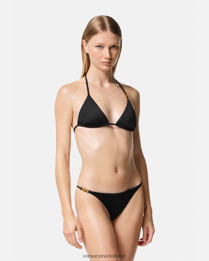 Versace Medusa \'95 driehoekige bikinitop vrouwen zwart ondergoed en strandkleding J2T4F41145