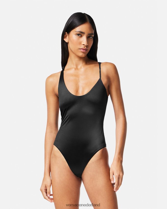 Versace Medusa gerold zwempak uit één stuk vrouwen zwart ondergoed en strandkleding J2T4F41162