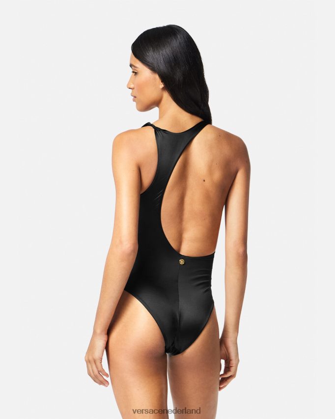 Versace Medusa gerold zwempak uit één stuk vrouwen zwart ondergoed en strandkleding J2T4F41162