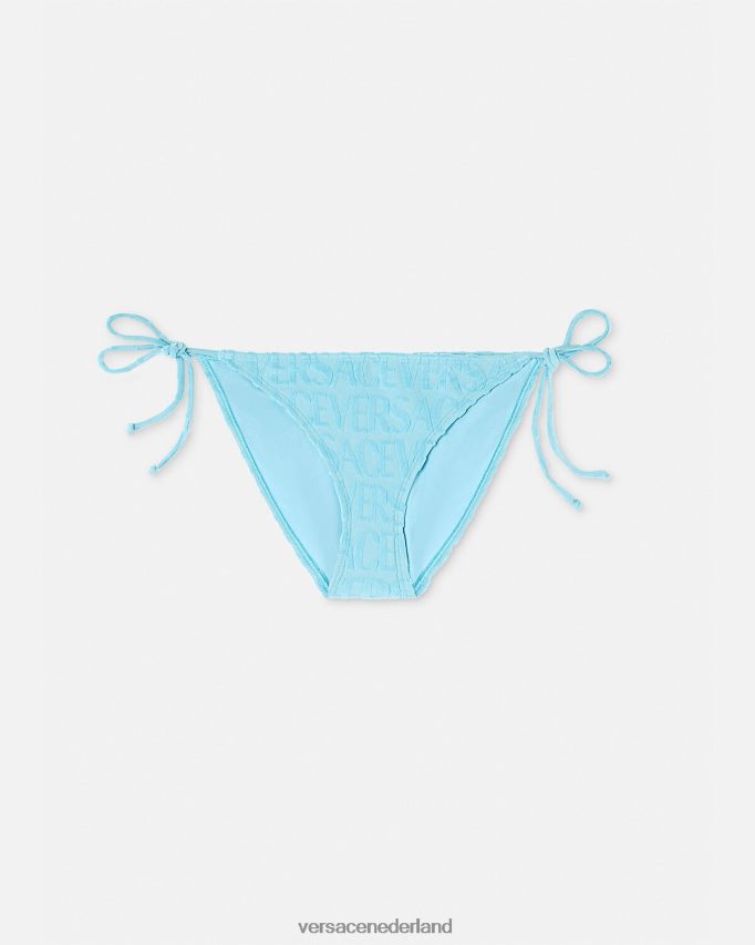 Versace allover bikinibroekje van handdoek vrouwen lichtblauw ondergoed en strandkleding J2T4F41121