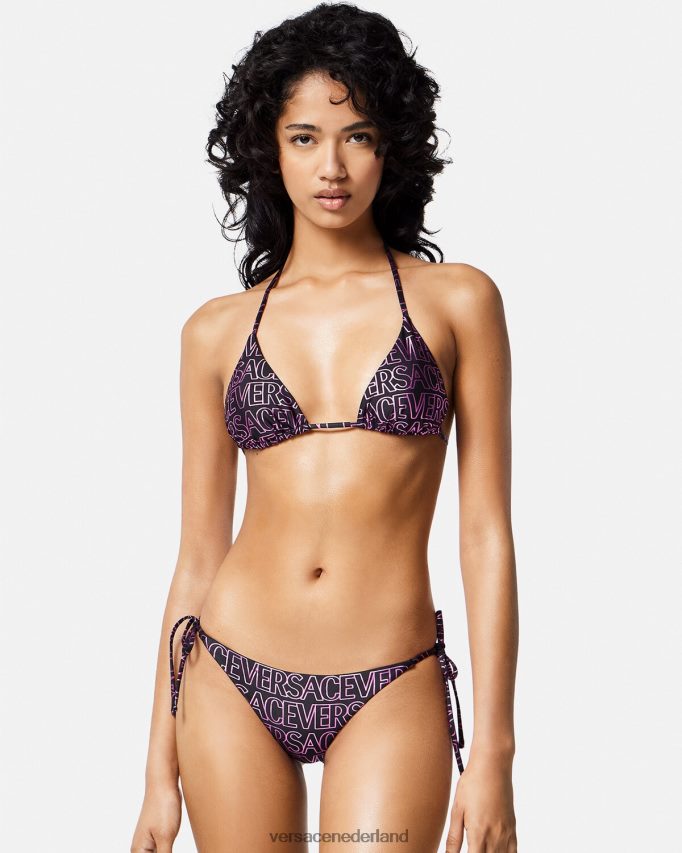 Versace allover bikinitopje vrouwen fuchsia & print ondergoed en strandkleding J2T4F41163