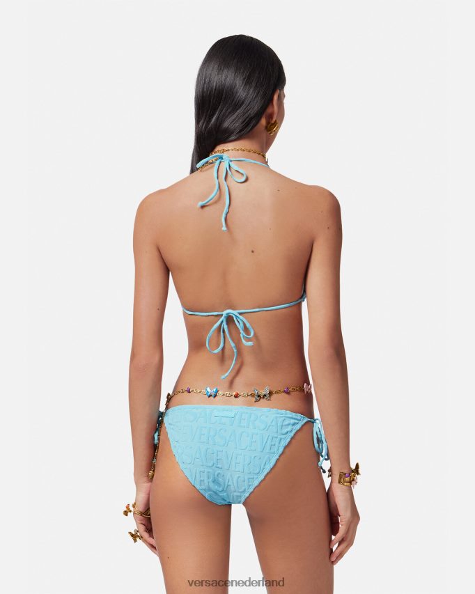Versace allover handdoek bikinitop vrouwen lichtblauw ondergoed en strandkleding J2T4F41119