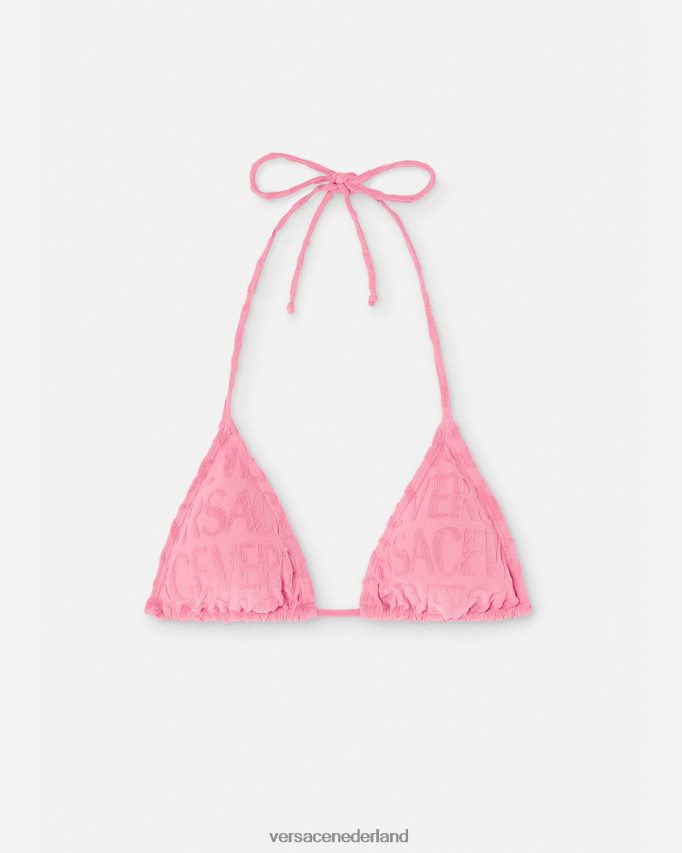 Versace allover handdoek bikinitop vrouwen roze ondergoed en strandkleding J2T4F41118