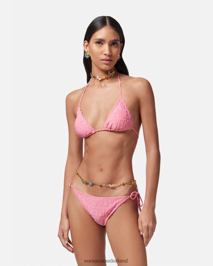 Versace allover handdoek bikinitop vrouwen roze ondergoed en strandkleding J2T4F41118