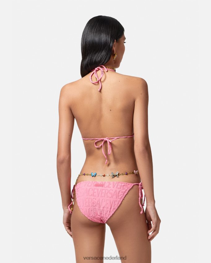 Versace allover handdoek bikinitop vrouwen roze ondergoed en strandkleding J2T4F41118