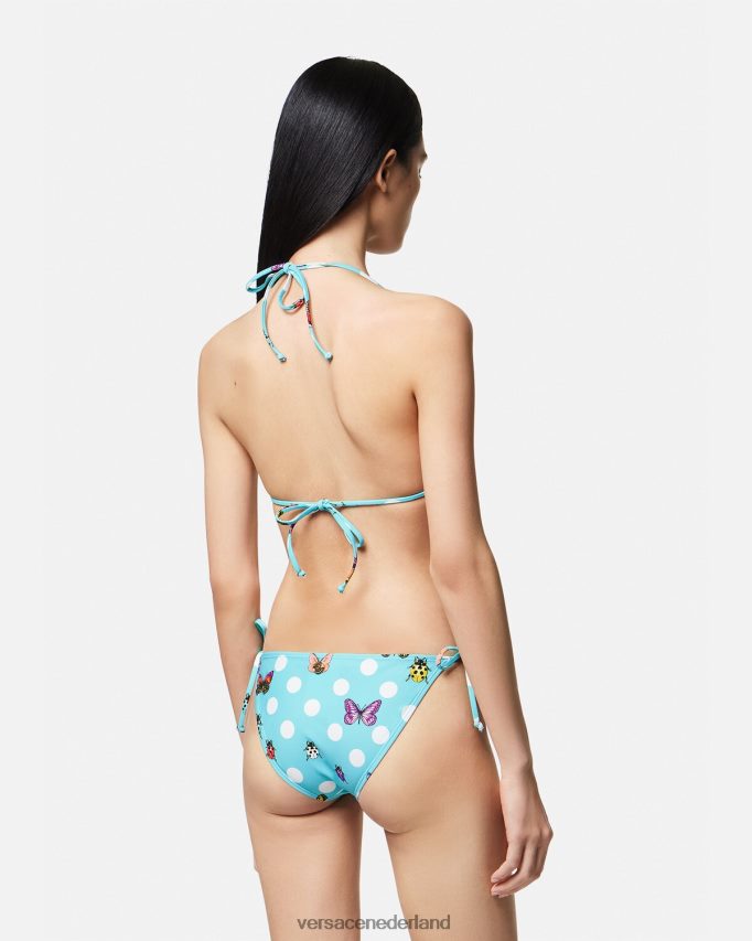 Versace bikinibroekje met vlinders vrouwen blauw ondergoed en strandkleding J2T4F41132