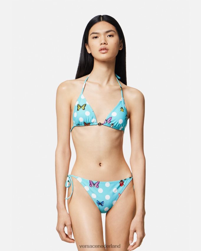 Versace bikinitopje met vlinders vrouwen blauw ondergoed en strandkleding J2T4F41130