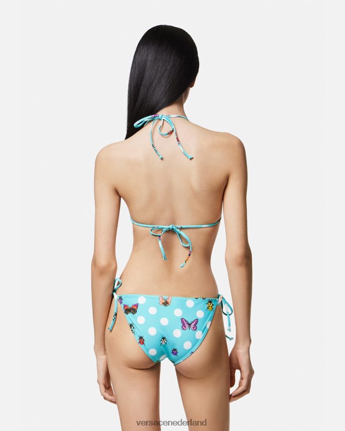 Versace bikinitopje met vlinders vrouwen blauw ondergoed en strandkleding J2T4F41130