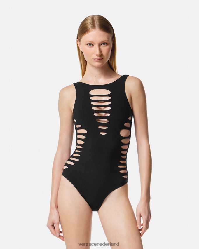 Versace gesneden badpak uit één stuk vrouwen zwart ondergoed en strandkleding J2T4F41185