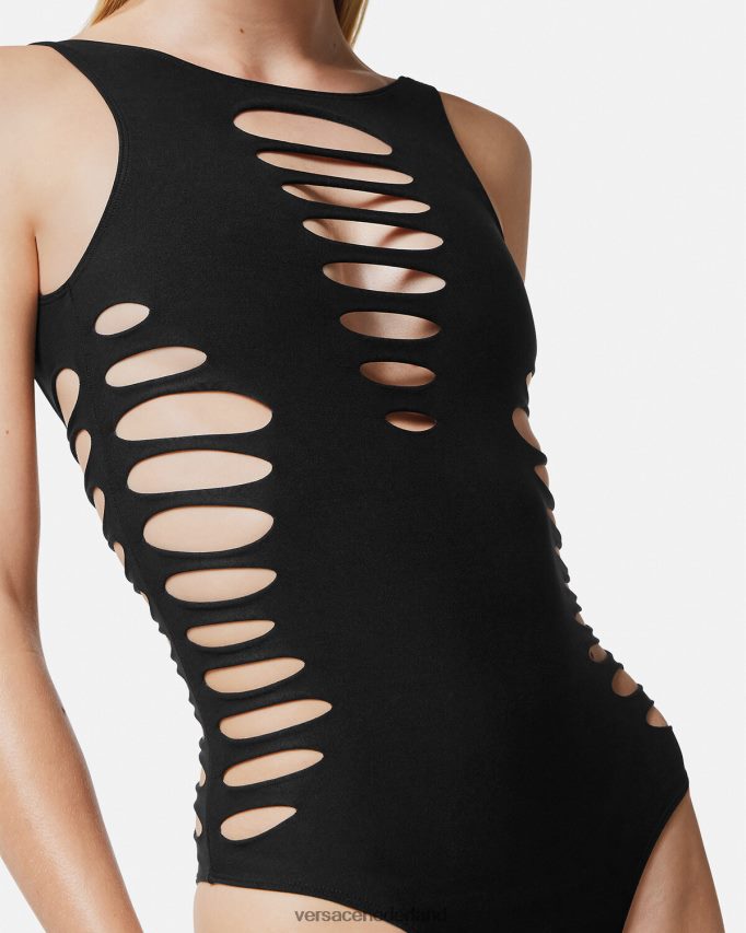 Versace gesneden badpak uit één stuk vrouwen zwart ondergoed en strandkleding J2T4F41185