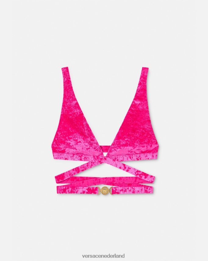 Versace medusa '95 fluwelen bikinitopje vrouwen fuchsia ondergoed en strandkleding J2T4F41173