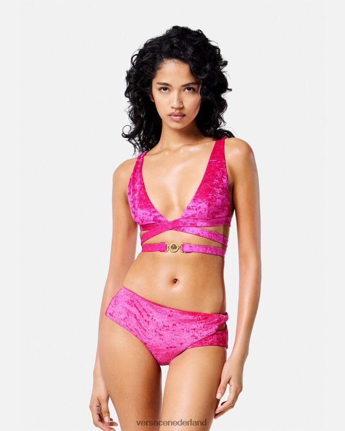 Versace medusa \'95 fluwelen bikinitopje vrouwen fuchsia ondergoed en strandkleding J2T4F41173