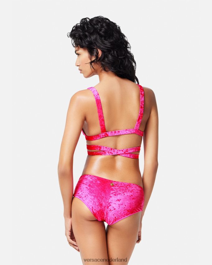 Versace medusa \'95 fluwelen bikinitopje vrouwen fuchsia ondergoed en strandkleding J2T4F41173