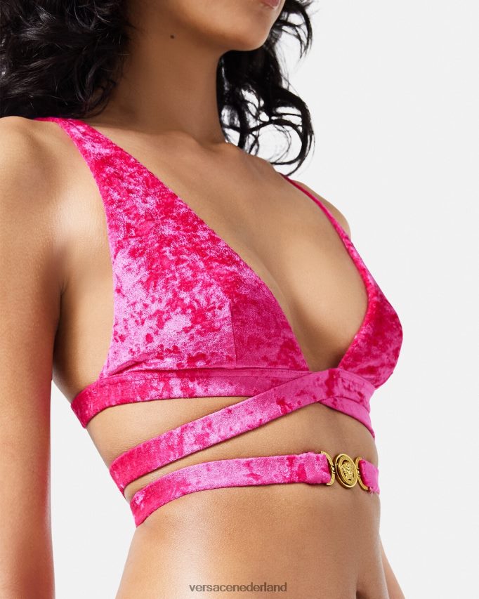 Versace medusa \'95 fluwelen bikinitopje vrouwen fuchsia ondergoed en strandkleding J2T4F41173