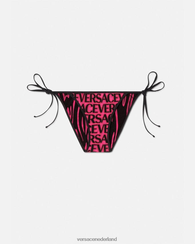 Versace omkeerbaar all-over bikinibroekje vrouwen fuchsia & print ondergoed en strandkleding J2T4F41168