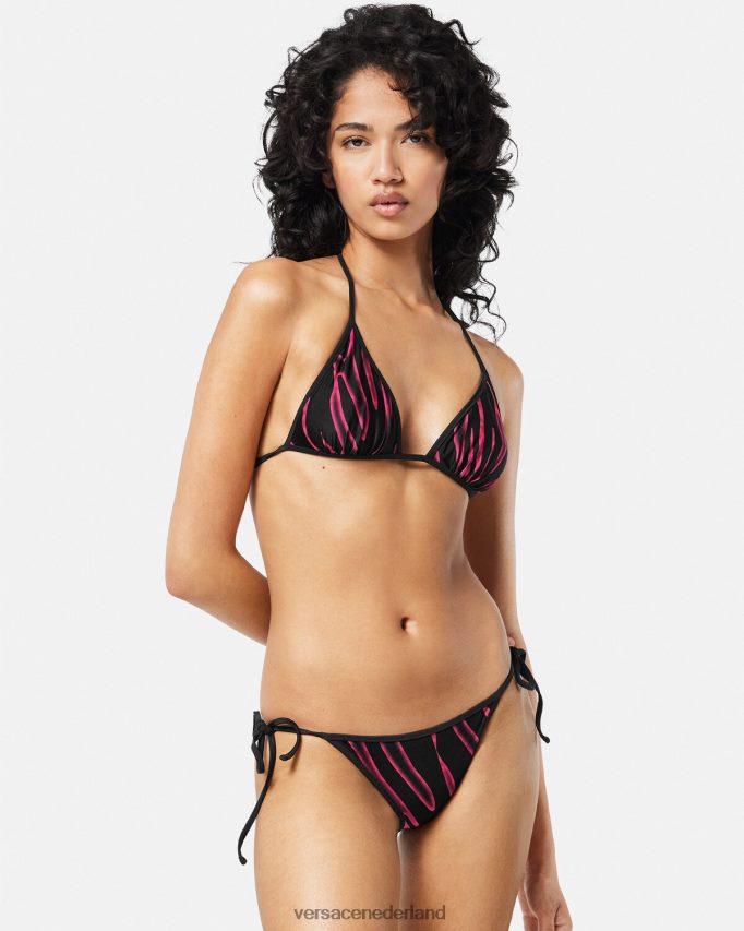 Versace omkeerbaar all-over bikinibroekje vrouwen fuchsia & print ondergoed en strandkleding J2T4F41168