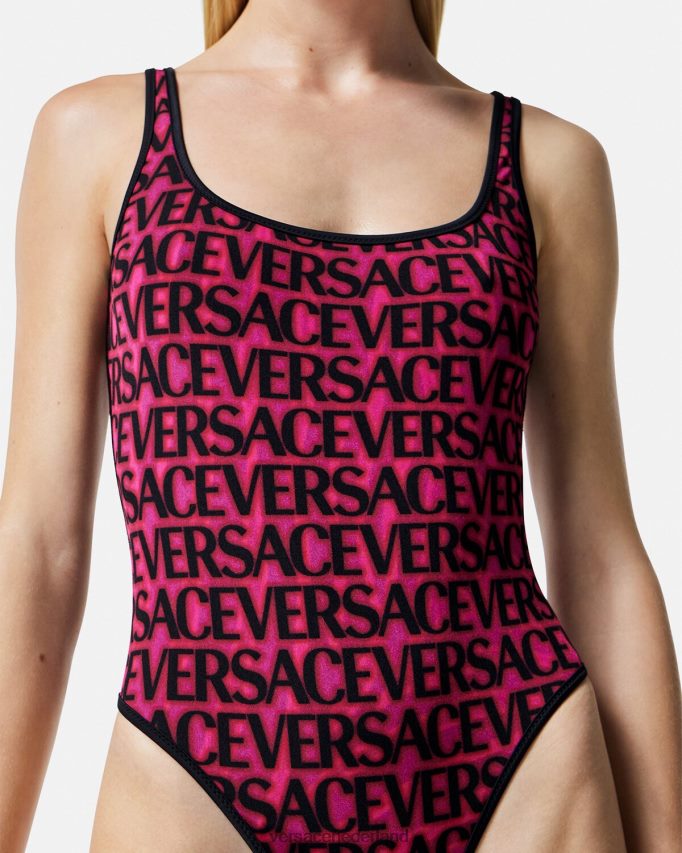 Versace omkeerbaar badpak vrouwen fuchsia & print ondergoed en strandkleding J2T4F41170