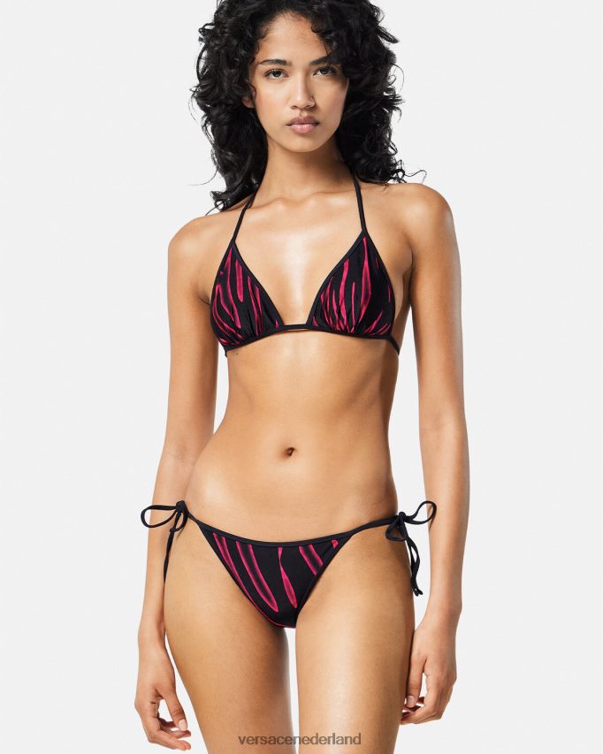 Versace omkeerbare all-over bikinitop vrouwen fuchsia & print ondergoed en strandkleding J2T4F41165