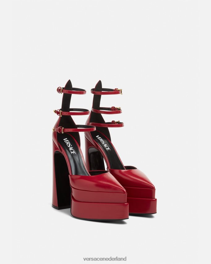 Versace aevitas puntige platformpompen vrouwen bordeaux schoen J2T4F4408