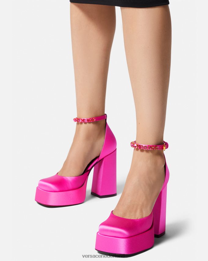 Versace medusa aevitas pompen met één platform vrouwen fuchsia schoen J2T4F4416