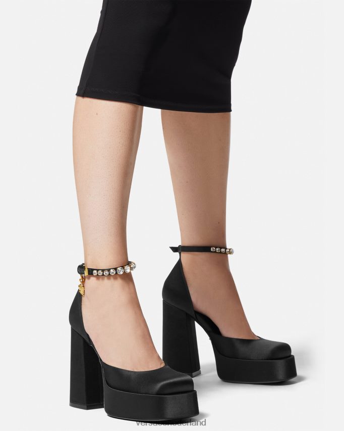 Versace medusa aevitas pompen met één platform vrouwen zwart schoen J2T4F4415