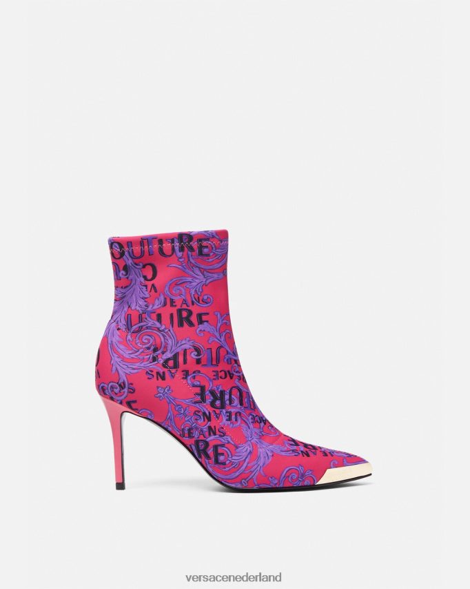 Versace Couture-laarzen met Scarlett-logo vrouwen fuchsia & print schoen J2T4F42305