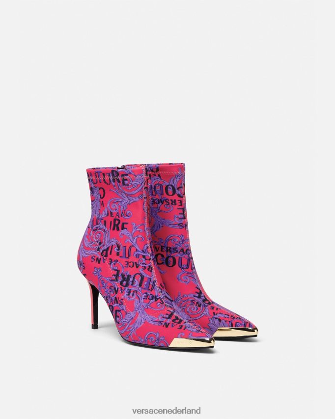 Versace Couture-laarzen met Scarlett-logo vrouwen fuchsia & print schoen J2T4F42305
