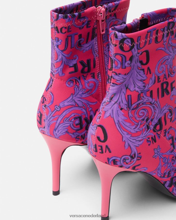 Versace Couture-laarzen met Scarlett-logo vrouwen fuchsia & print schoen J2T4F42305