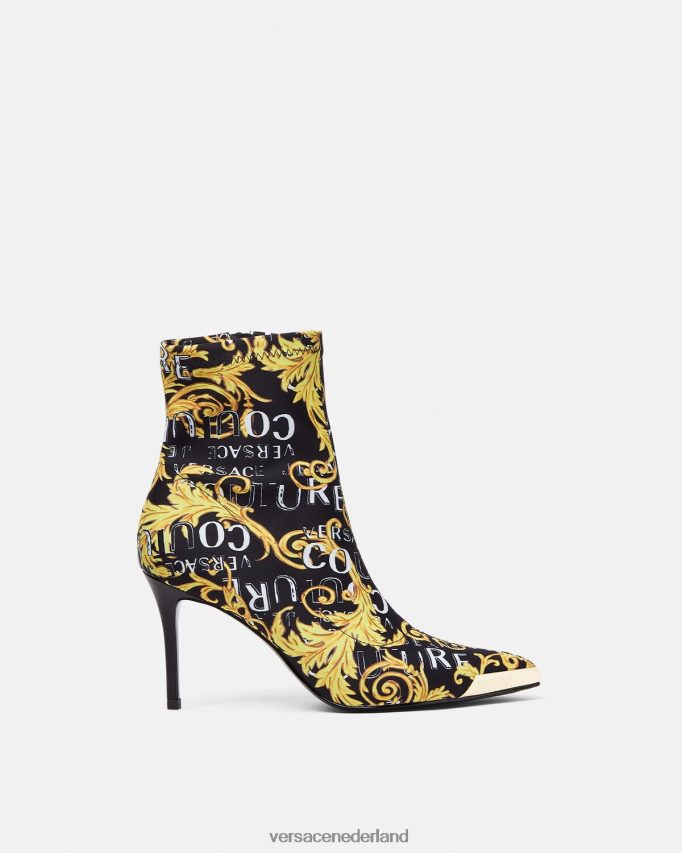 Versace Couture-laarzen met Scarlett-logo vrouwen zwart goud schoen J2T4F42306