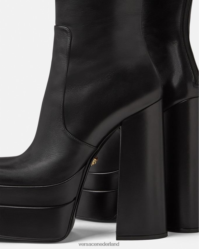 Versace aevitas platform kniehoge laarzen vrouwen zwart schoen J2T4F4477